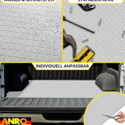 PVC Bodenbelag Meterware Dionis Antirutschmatte Vinylboden Rollenware Stärke 1,5mm Karo Silber Breite 100cm