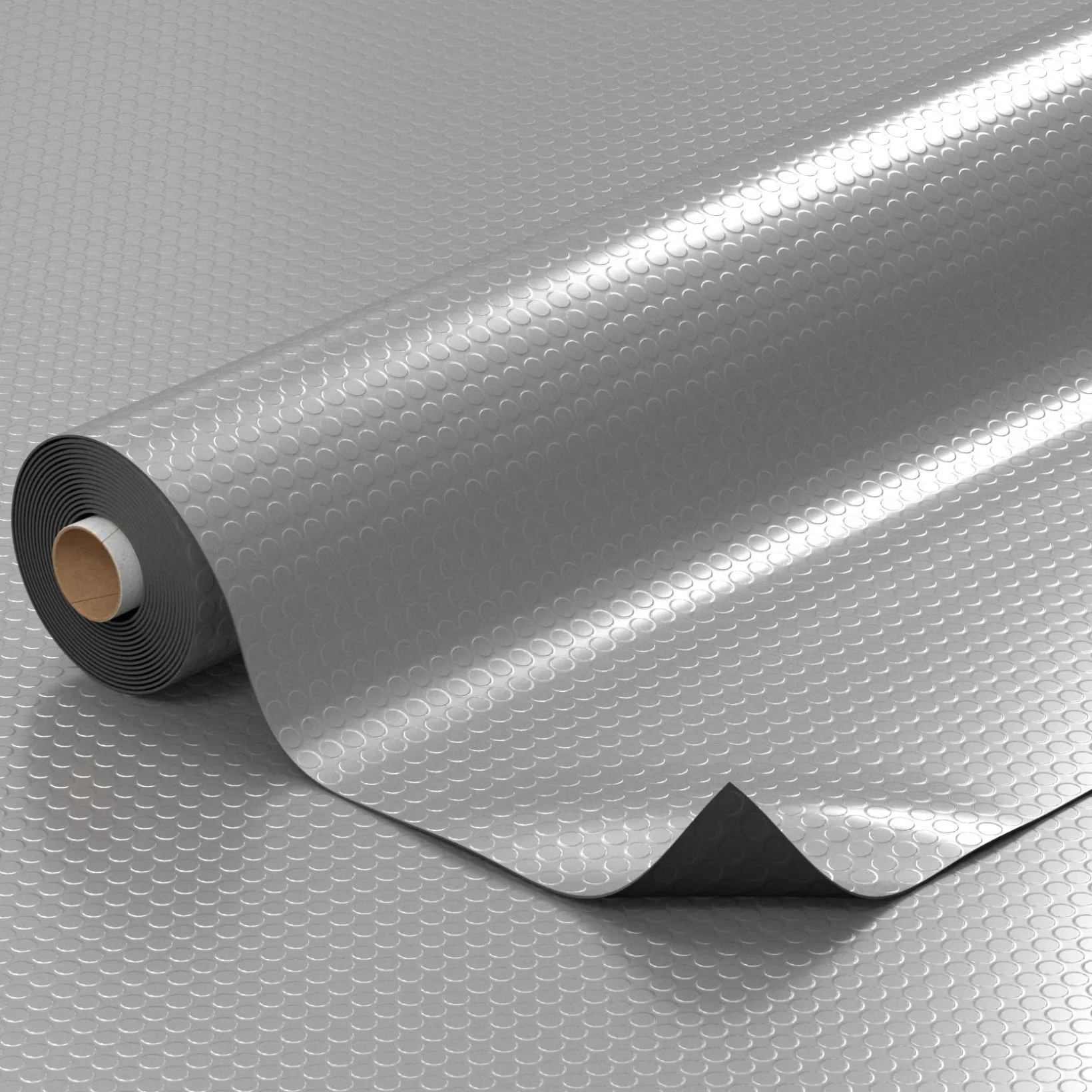 PVC Bodenbelag Noppenbelag Vinylboden Noppen Grau 1mm Antirutschmatte Meterware 140cm Breit