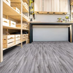 PVC Bodenbelag Vinyl Fußbodenbelag PVC Boden Vinylboden Holz Grau Meterware Breite 140cm