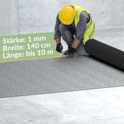 PVC Bodenbelag Vinyl Fußbodenbelag PVC Boden Vinylboden Terrazo Grau Meterware Breite 140cm