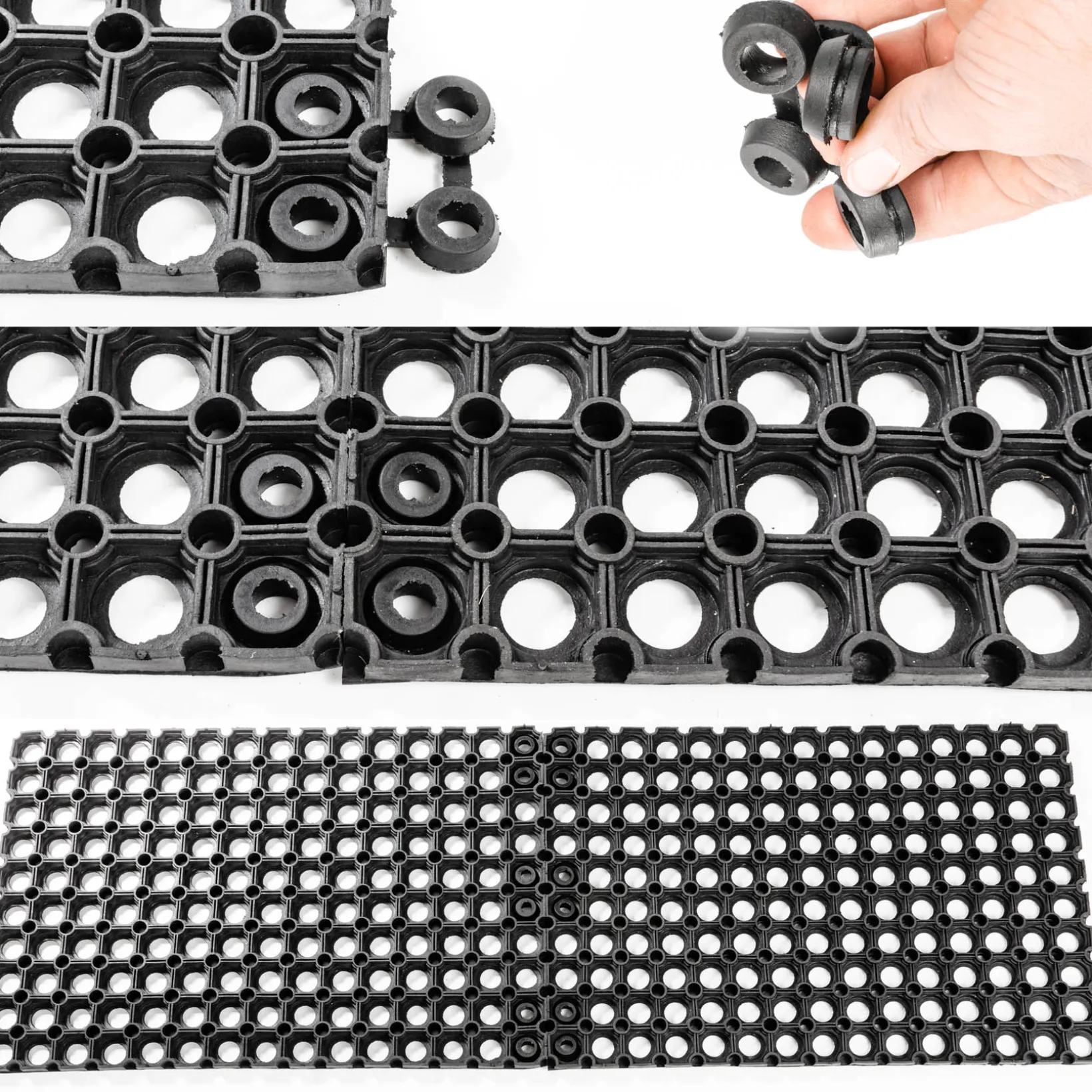 Ringgummimatten Verbinder schwarz für Ringmatten 16 und 22 mm
