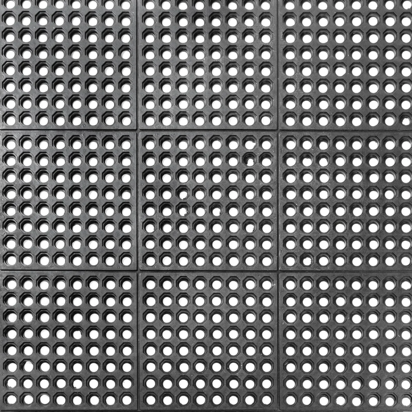 Ringgummimatte Schmutzfangmatte Gummimatte mit intergriertem Verbinder 90x90cm Schwarz 14mm