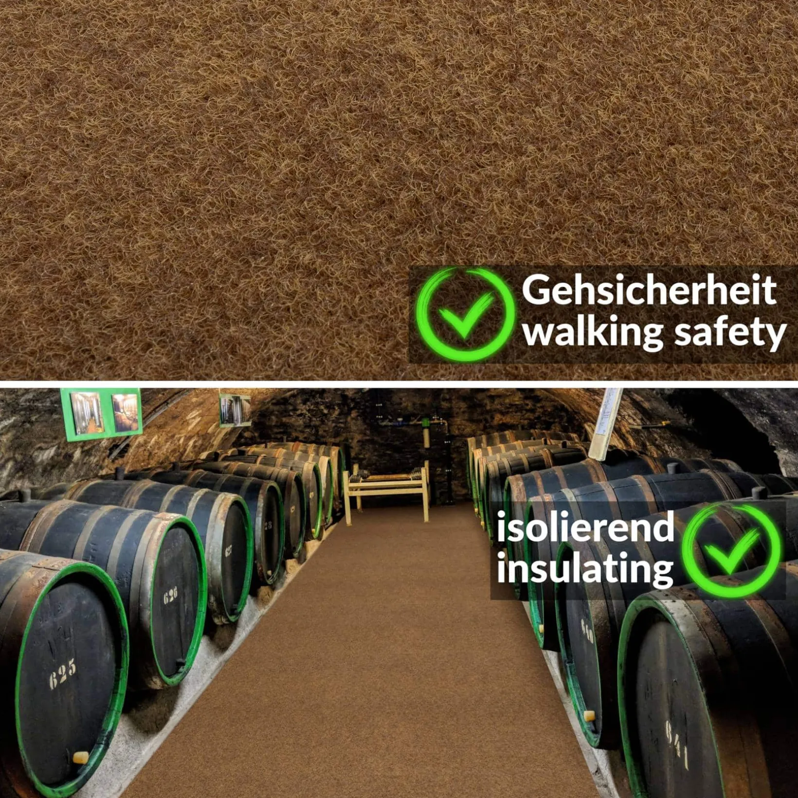 Sauberlaufmatte Schmutzfangmatte Teppichläufer Läufer Flur Innen Außen Eingang POET Breite 100cm Kokos