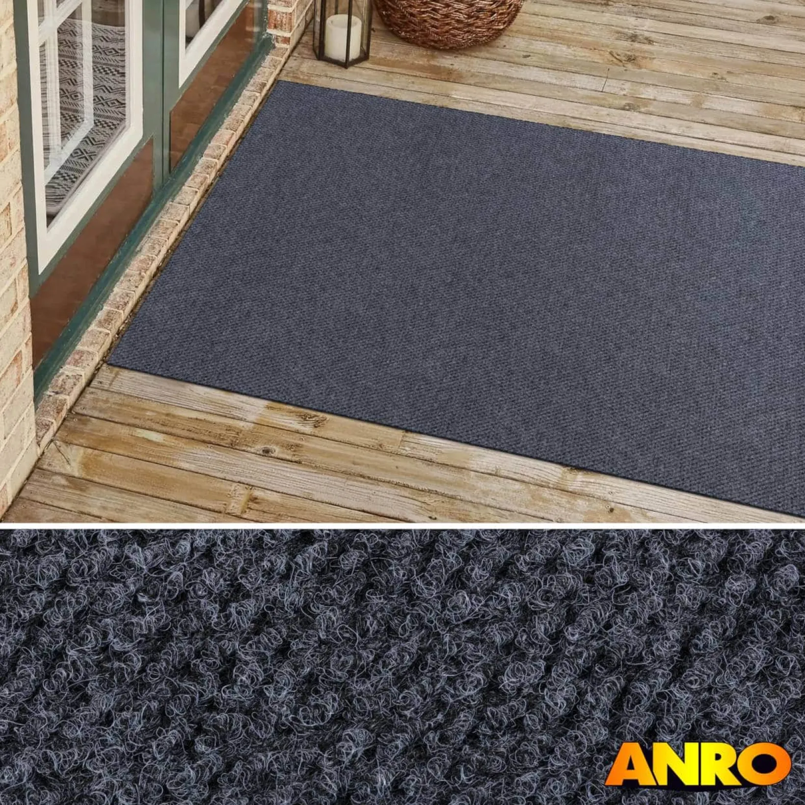 Sauberlaufmatte Teppichläufer Schmutzfangmatte Flur Läufer Teppich BOB Grau Schmutzfangläufer robust Meterware 120cm