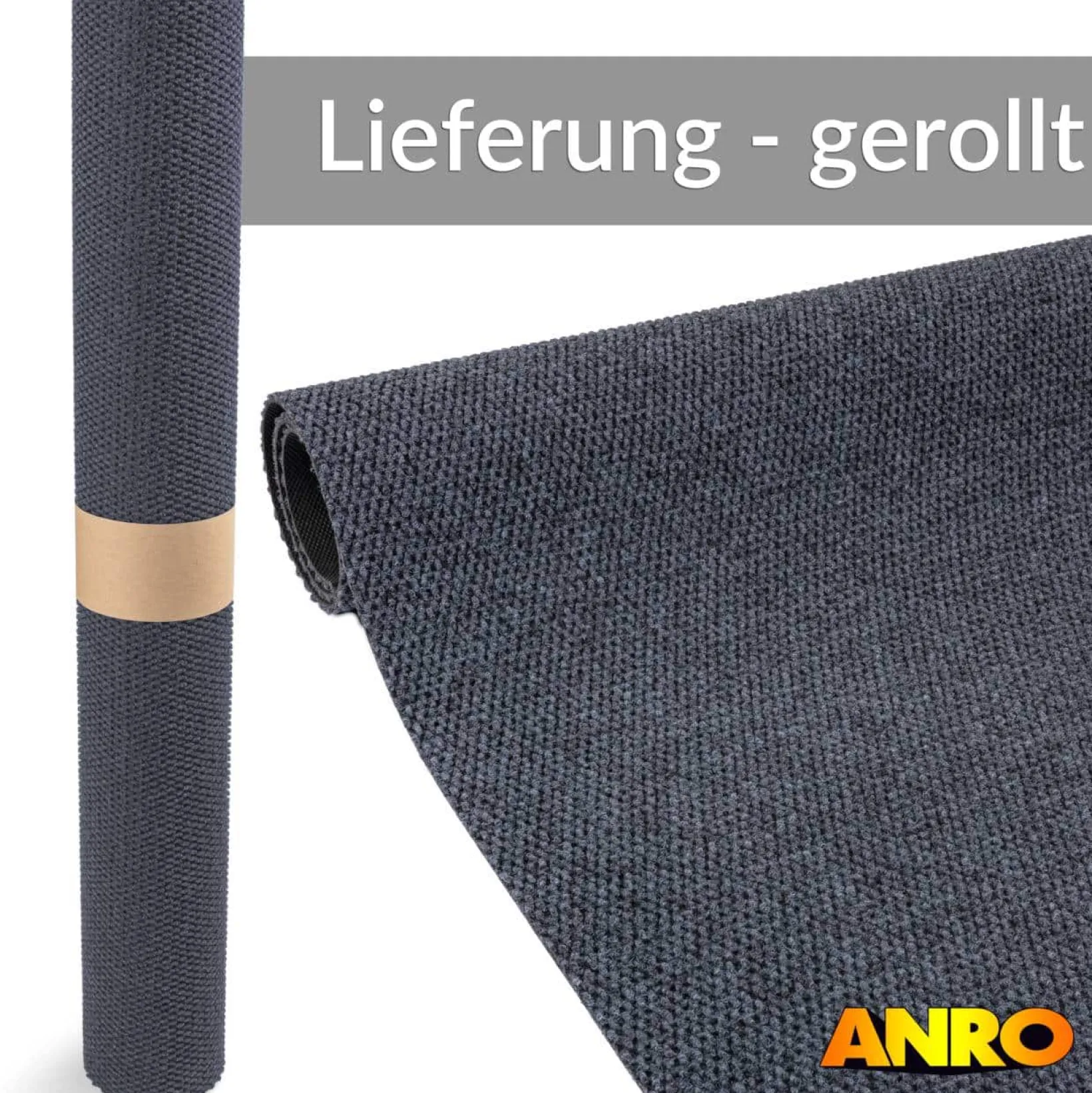 Sauberlaufmatte Teppichläufer Schmutzfangmatte Flur Läufer Teppich BOB Grau Schmutzfangläufer robust Meterware 120cm
