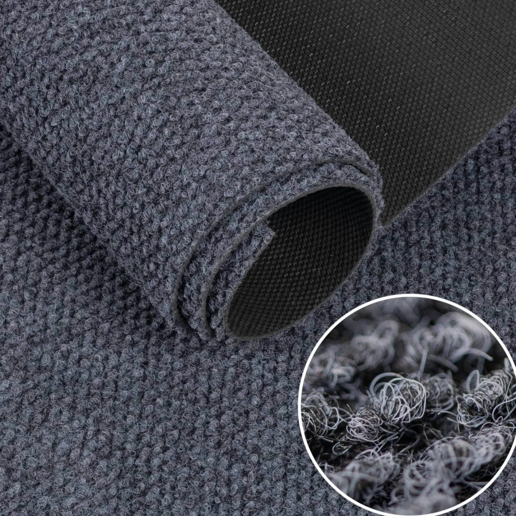 Sauberlaufmatte Teppichläufer Schmutzfangmatte Flur Läufer Teppich BOB Grau Schmutzfangläufer robust Meterware 120cm