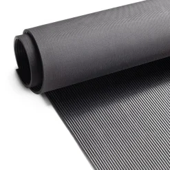 SBR Gummimatte Meterware Bodenbelag Feinriefen Rillen Schwarz Stärke: 3mm 100cm Breite