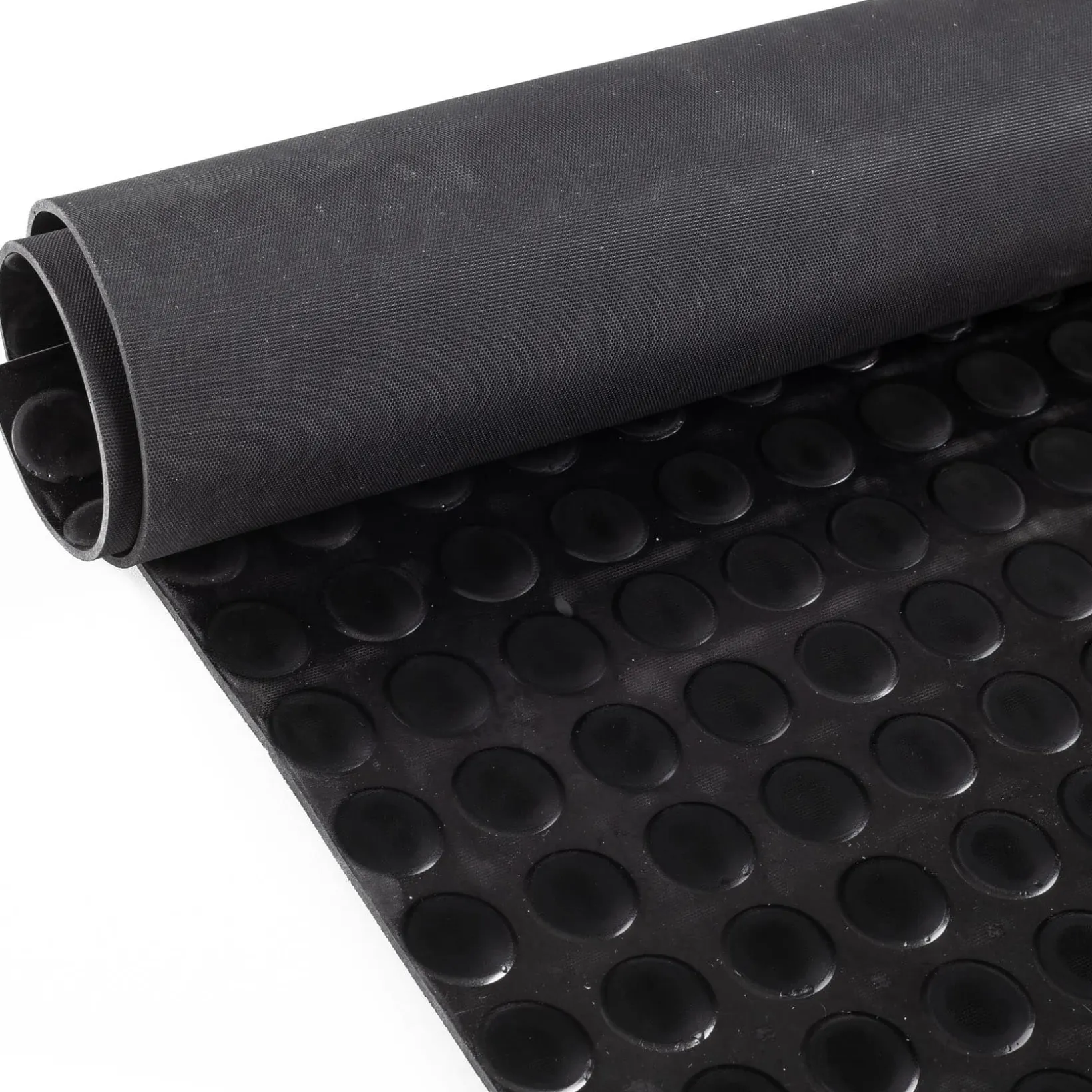 SBR Gummimatte Meterware Bodenbelag Noppenmatte Schwarz Stärke: 3mm 100cm Breite