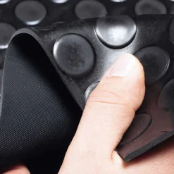 SBR Gummimatte Meterware Bodenbelag Noppenmatte Schwarz Stärke: 3mm 100cm Breite