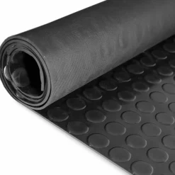 SBR Gummimatte Meterware Bodenbelag Noppen Schwarz Stärke: 3mm 120cm Breite