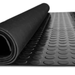 SBR Gummimatte Meterware Bodenbelag Noppen Schwarz Stärke: 3mm 120cm Breite