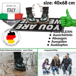 Schmutzfangmatte Fußmatte Türvorleger rutschfest You are Welcome – Glitzer 40x68cm