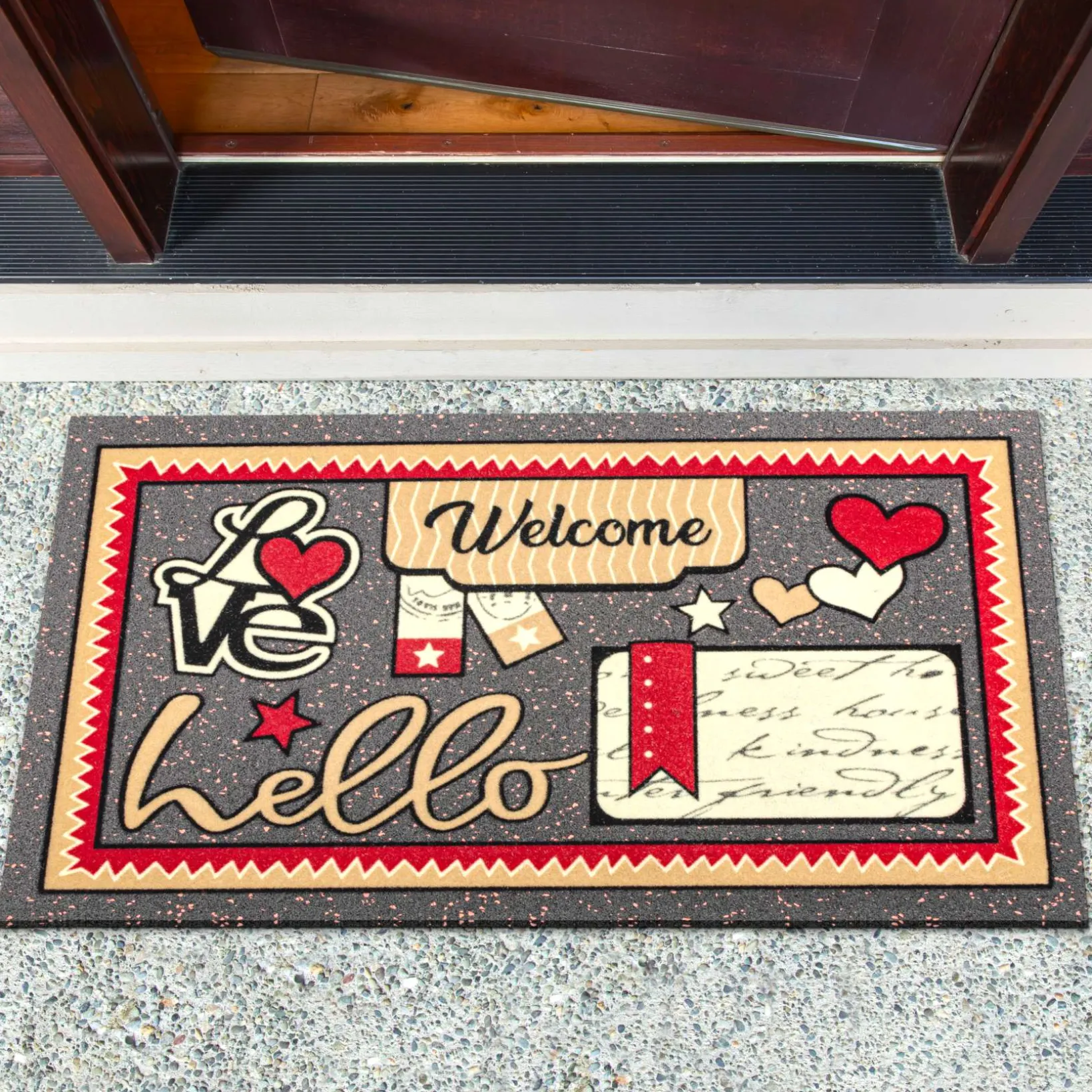 Schmutzfangmatte Fußmatte Türvorleger rutschfest Welcome Hello 40x68cm