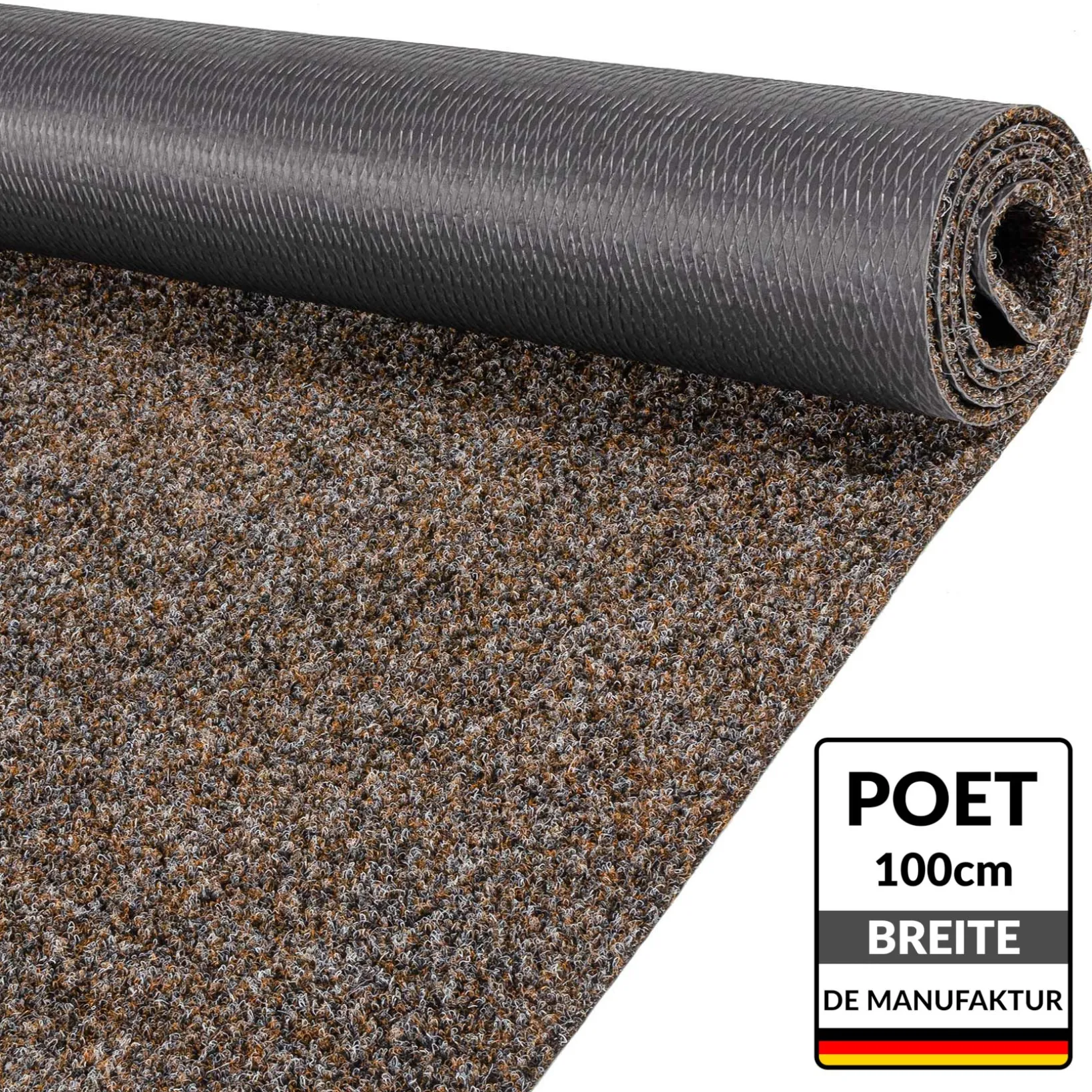 Schmutzfangmatte Teppichläufer Sauberlaufmatte Läufer Flur Innen Außen Eingang POET Breite 100cm Dunkelbraun
