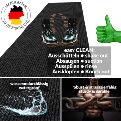 Schmutzfangmatte Teppich Meterware Fußmatte Sauberlaufmatte Flur Läufer Schwarz Breite 100 cm