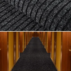 Schmutzfangmatte Teppich Meterware Fußmatte Sauberlaufmatte Flur Läufer Schwarz Breite 160 cm