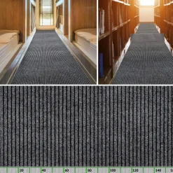 Schmutzfangmatte Teppich Meterware Fußmatte Sauberlaufmatte Flur Läufer Grau Breite 160 cm