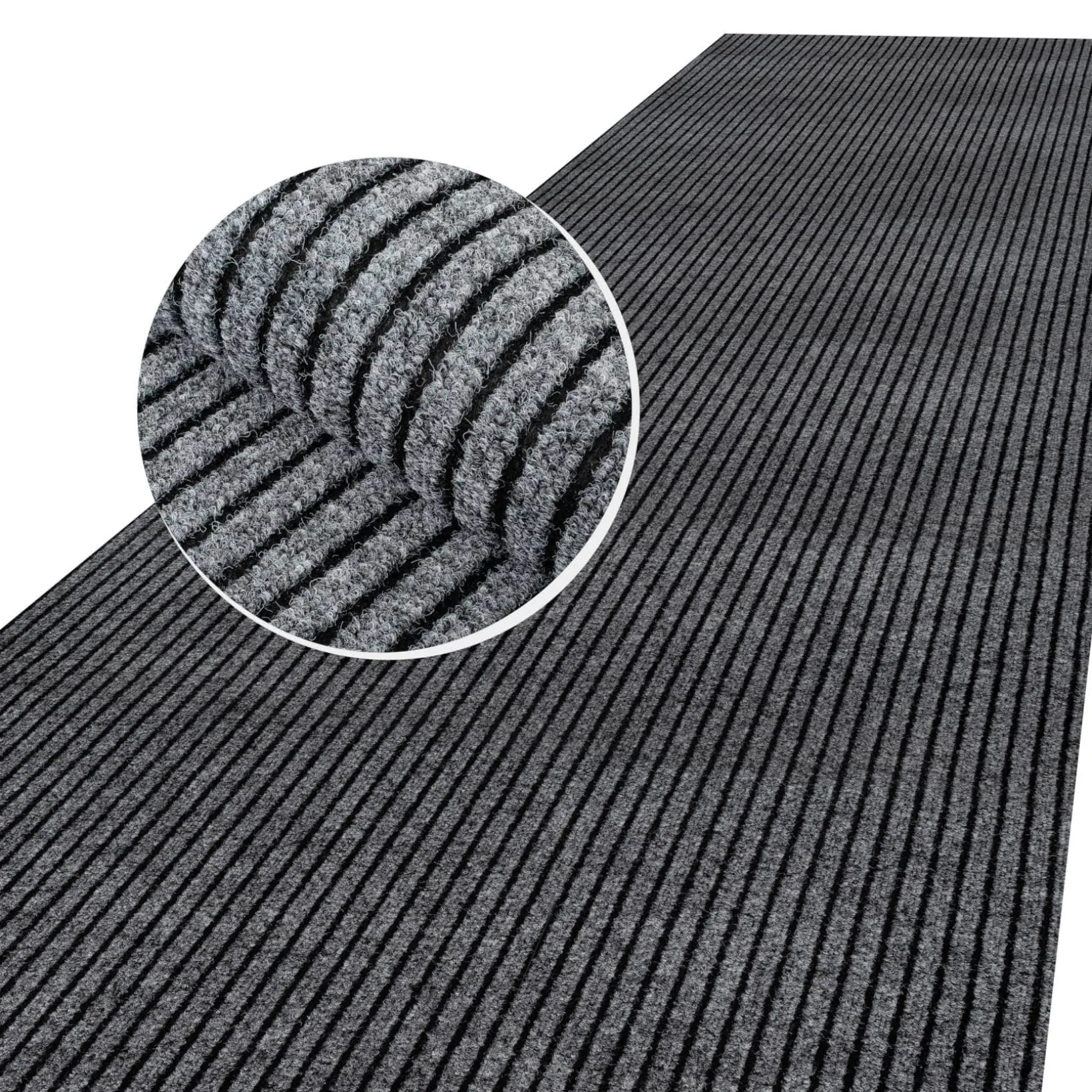 Schmutzfangmatte Teppich Meterware Fußmatte Sauberlaufmatte Flur Läufer Grau Breite 80 cm