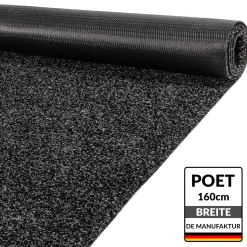 Schmutzfangteppich Sauberlaufmatte Flur Teppich Teppichläufer Läufer Flur POET Breite 160cm Schwarz