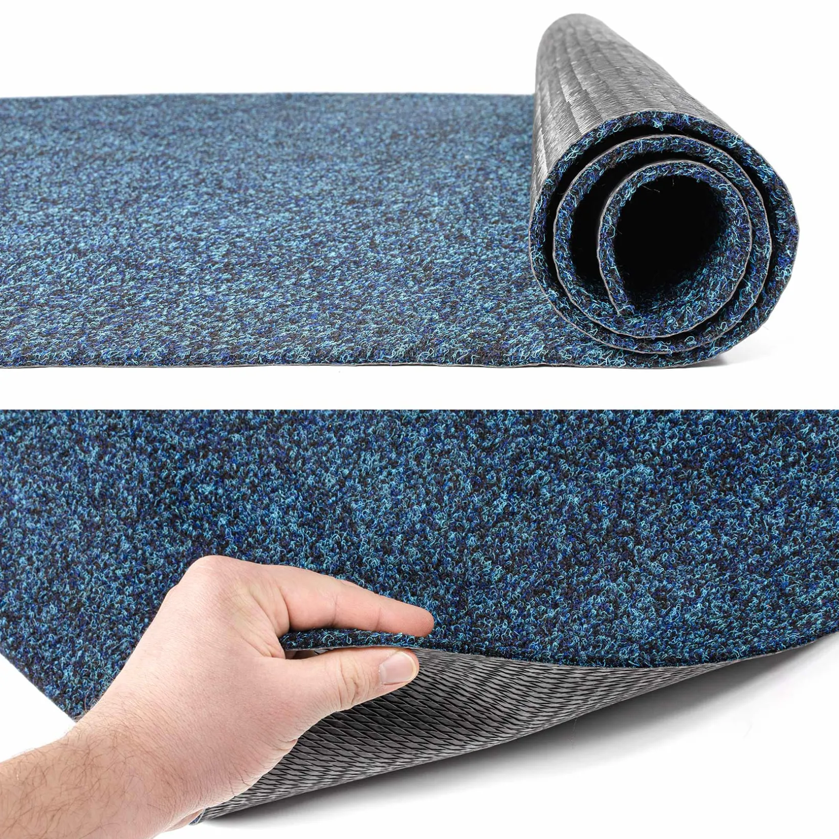 Schmutzfangteppich Sauberlaufmatte Schmutzfangmatte Flur Teppich Teppichläufer Läufer Flur POET Breite 100cm Blau