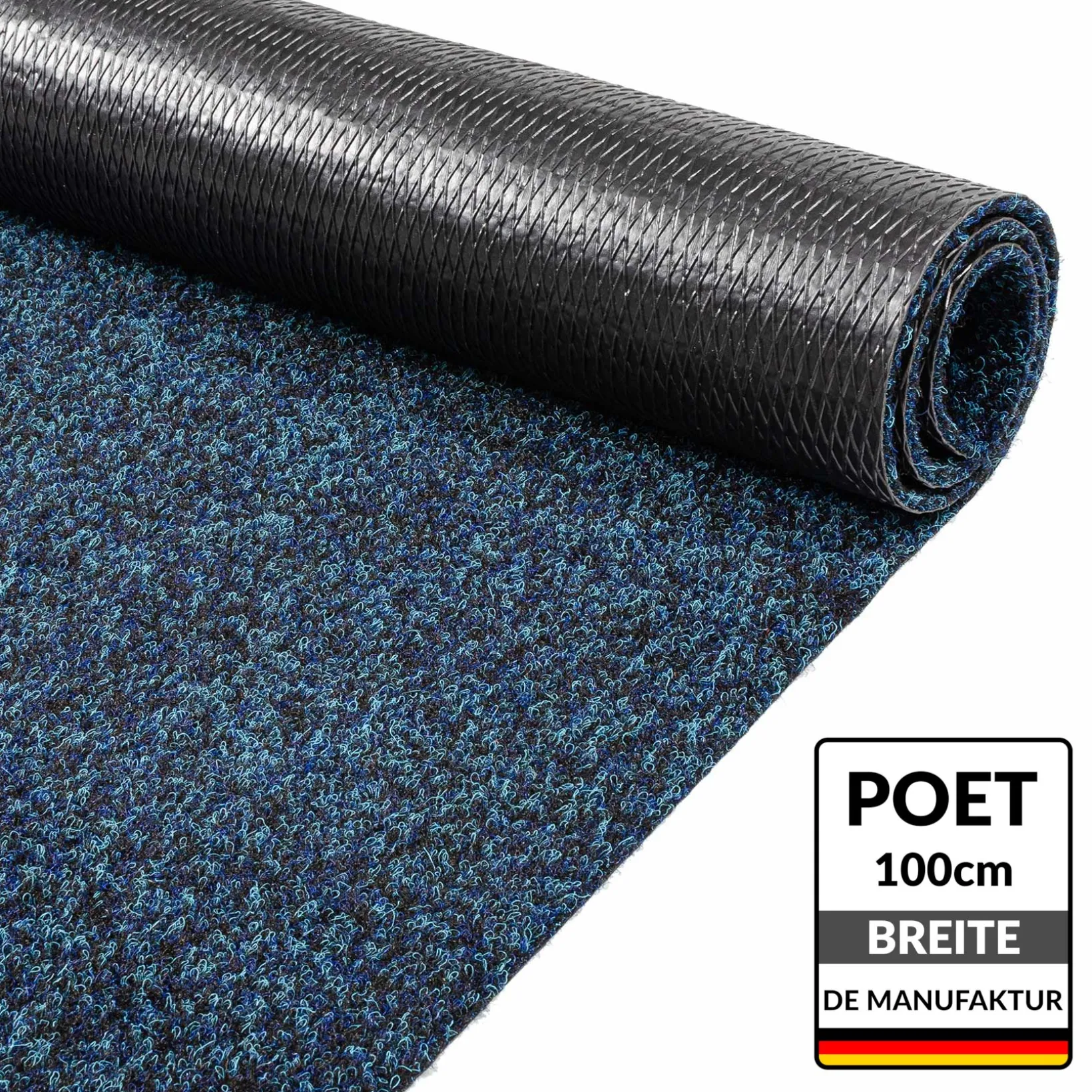 Schmutzfangteppich Sauberlaufmatte Schmutzfangmatte Flur Teppich Teppichläufer Läufer Flur POET Breite 100cm Blau