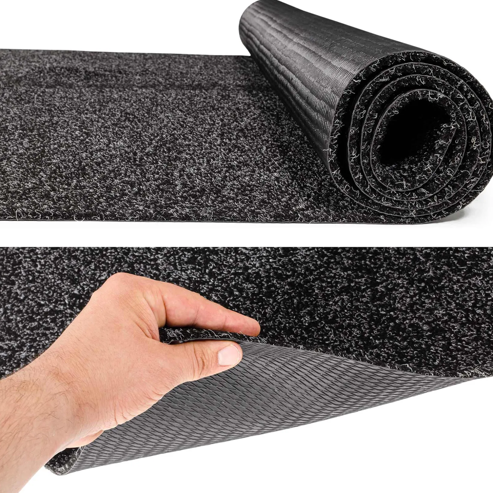 Schmutzfangteppich Sauberlaufmatte Schmutzfangmatte Flur Teppich Teppichläufer Läufer Flur POET Breite 100cm Schwarz