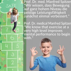 Spielmatte Hüpfspiel Teppich Läufer Hüpfspiel abwaschbar rutschfest Himmel & Hölle 75x235cm