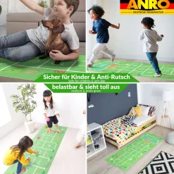 Spielmatte Hüpfspiel Teppich Läufer Hüpfspiel abwaschbar rutschfest Himmel & Hölle 75x235cm