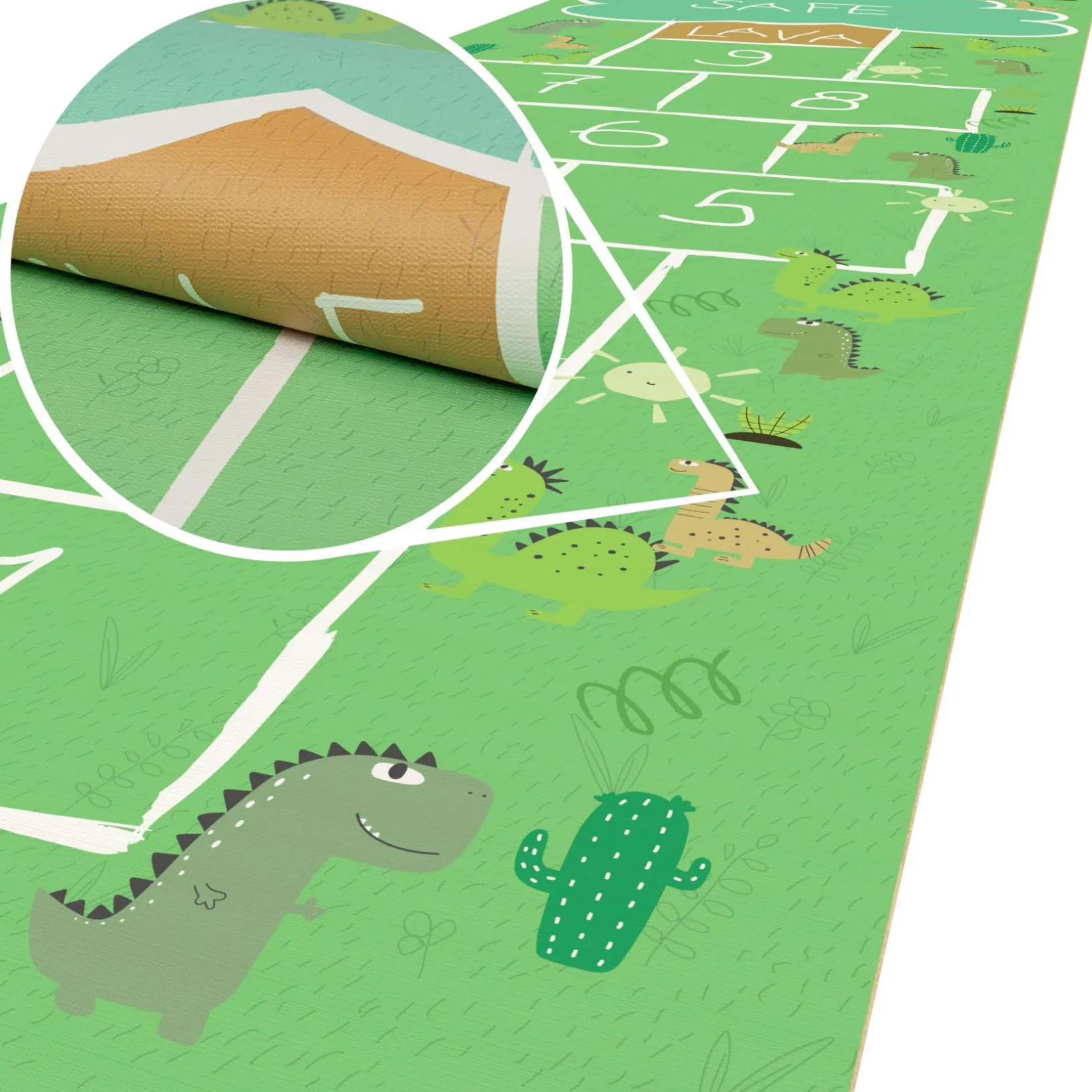Spielmatte Hüpfspiel Teppich Läufer Hüpfspiel abwaschbar rutschfest Himmel & Hölle 75x235cm