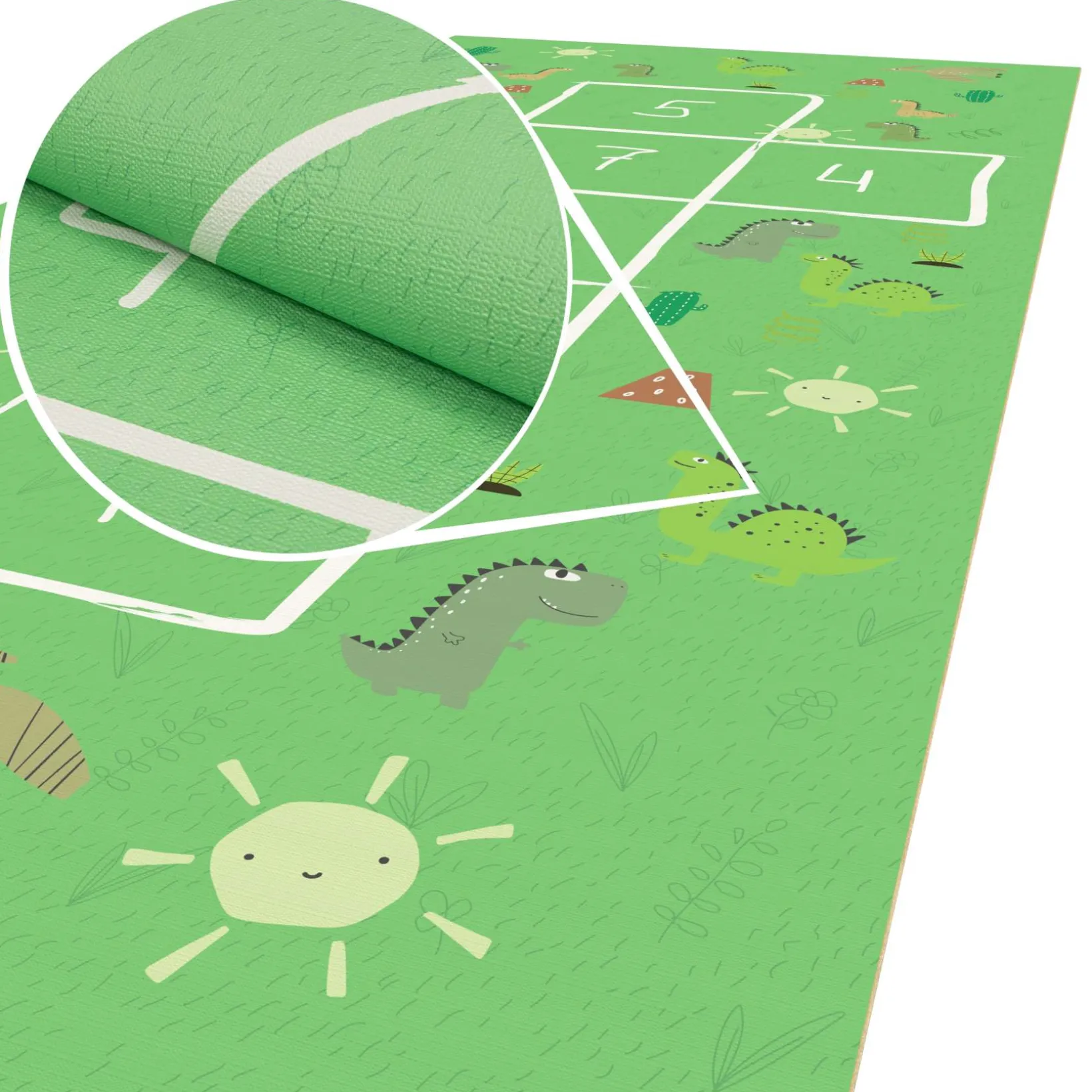 Spielmatte Hüpfspiel Teppich Läufer Hüpfspiel abwaschbar rutschfest Hinkepott 75x161cm