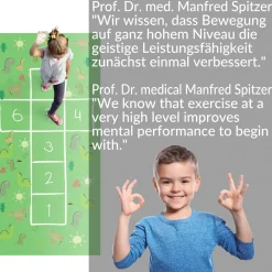 Spielmatte Hüpfspiel Teppich Läufer Hüpfspiel abwaschbar rutschfest Hinkepott 75x161cm