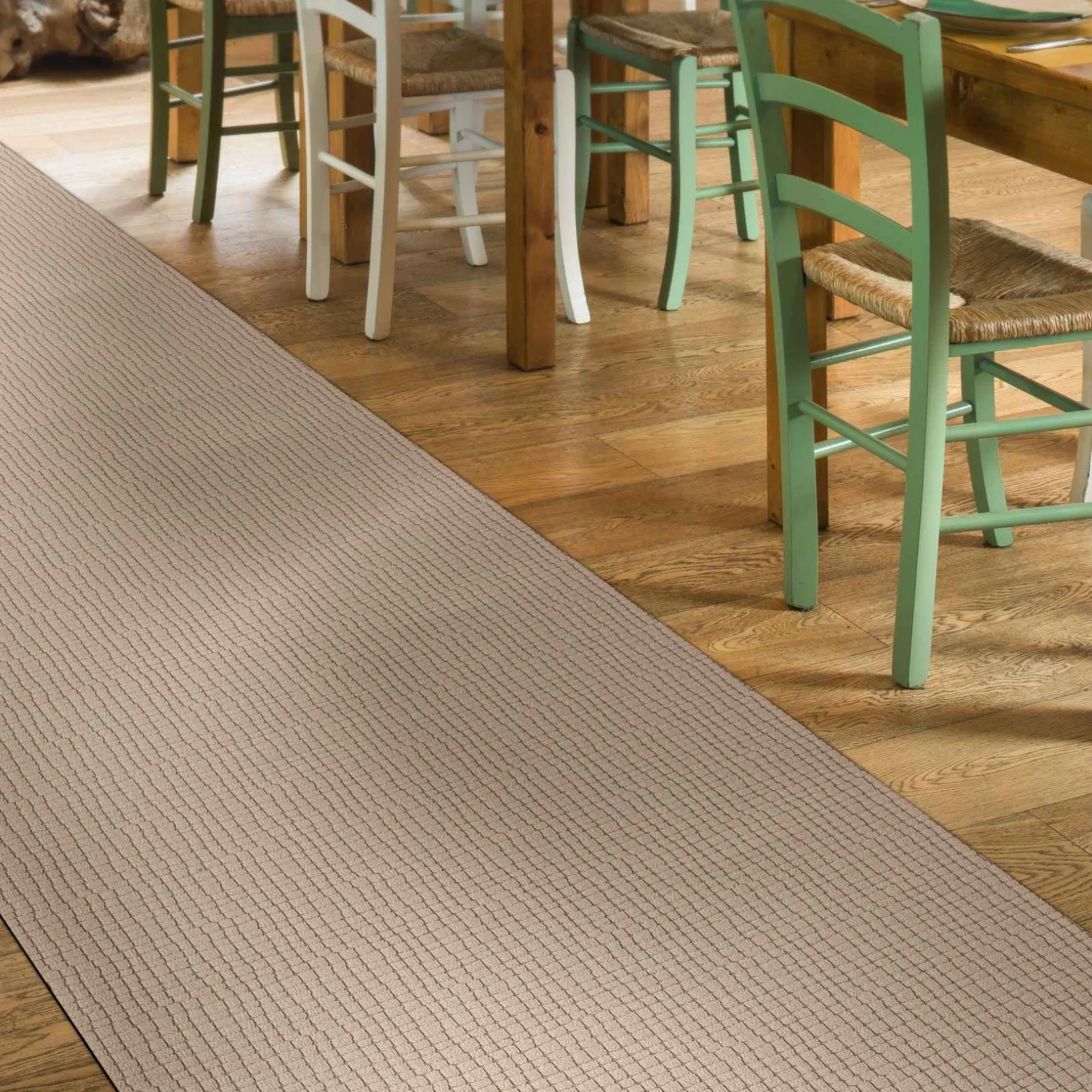 Teppichläufer Flurläufer Küchenläufer Velours Wilson Beige 65cm Breit
