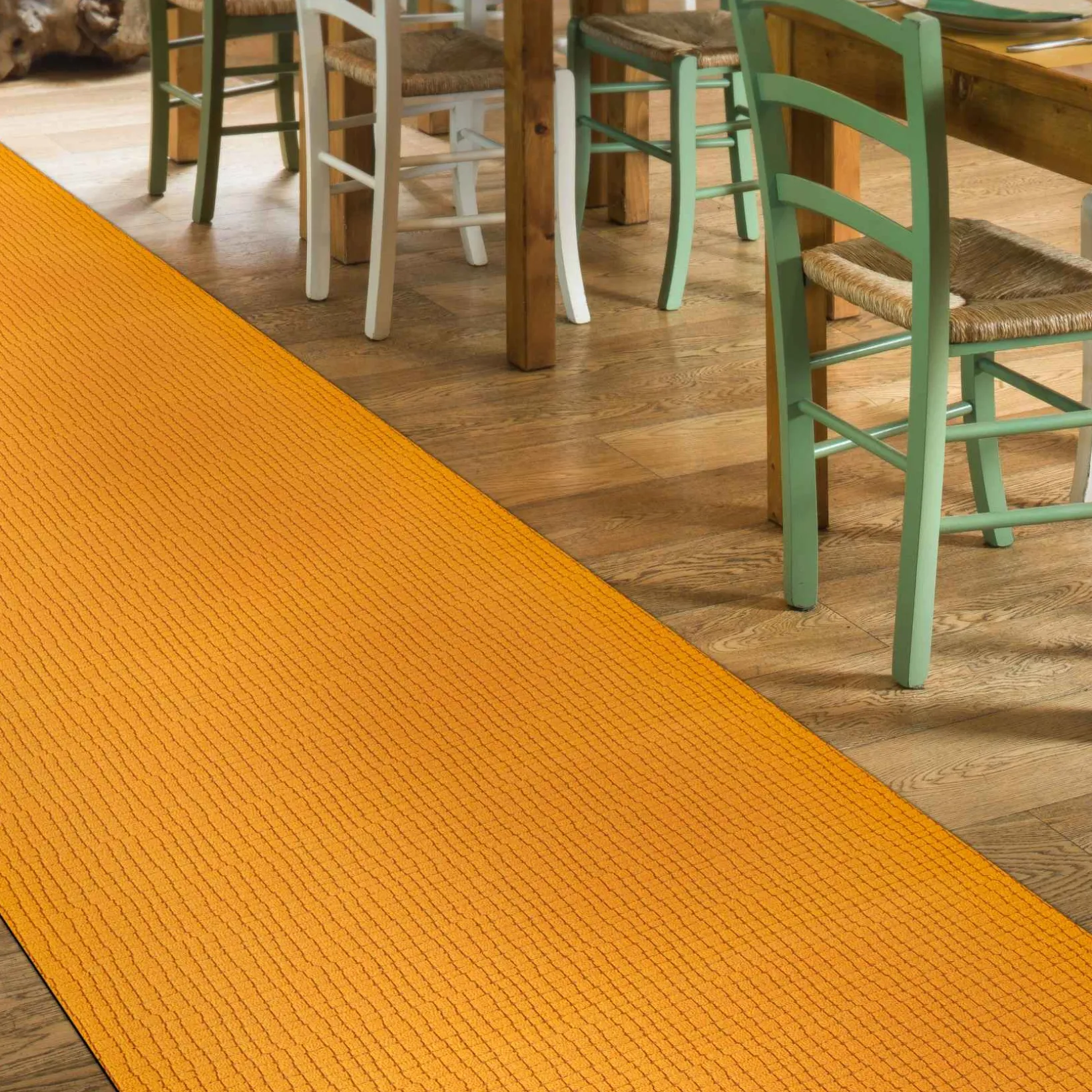 Teppichläufer Flurläufer Küchenläufer Velours Wilson Orange 65cm Breit