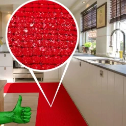 Teppichläufer Flurläufer Küchenläufer Velours rutschfest Wilson Rot 65cm Breit