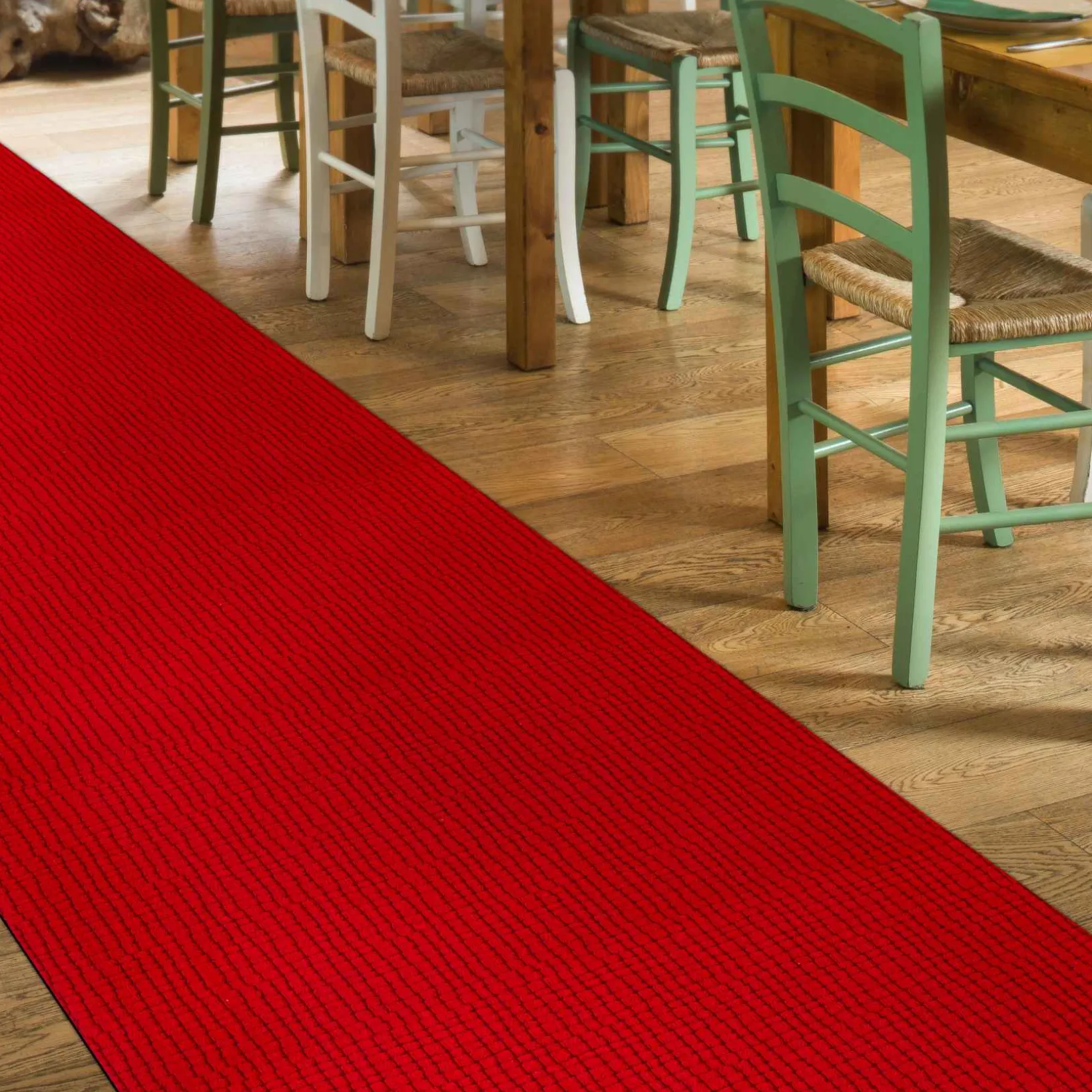 Teppichläufer Flurläufer Küchenläufer Velours rutschfest Wilson Rot 65cm Breit