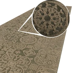 Teppichläufer Flurläufer Küchenläufer Velours waschbar rutschfest Jacquard Teppich Sisi Raku Braun 65cm Breit