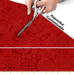 Teppichläufer Flurläufer Küchenläufer Velours waschbar rutschfest Jacquard Teppich Sisi Raku Rot 65cm Breit