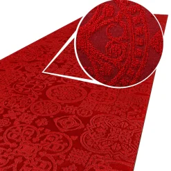 Teppichläufer Flurläufer Küchenläufer Velours waschbar rutschfest Jacquard Teppich Sisi Raku Rot 65cm Breit