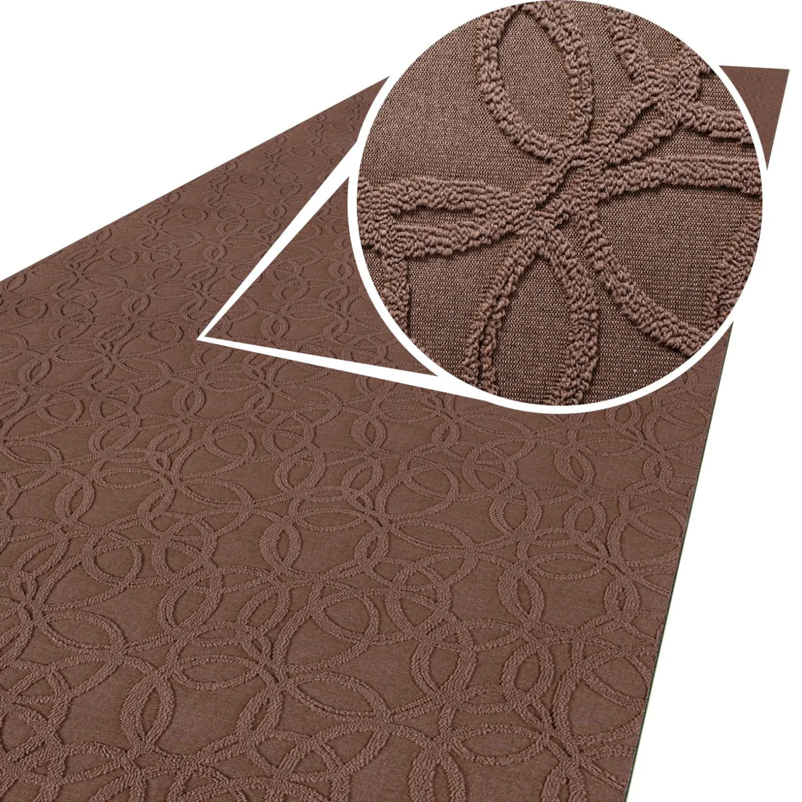 Teppichläufer Flurläufer Küchenläufer Velours waschbar rutschfest Sisi Optical Braun 65cm Breit