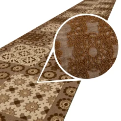Teppichläufer Flurläufer Küchenläufer Velours waschbar rutschfest Sisi Bisquit Braun 50cm Breit