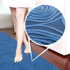 Teppichläufer Flurläufer Küchenläufer Velours waschbar rutschfest Sisi Essence Blau 50cm Breit
