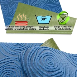 Teppichläufer Flurläufer Küchenläufer Velours waschbar rutschfest Sisi Essence Blau 50cm Breit