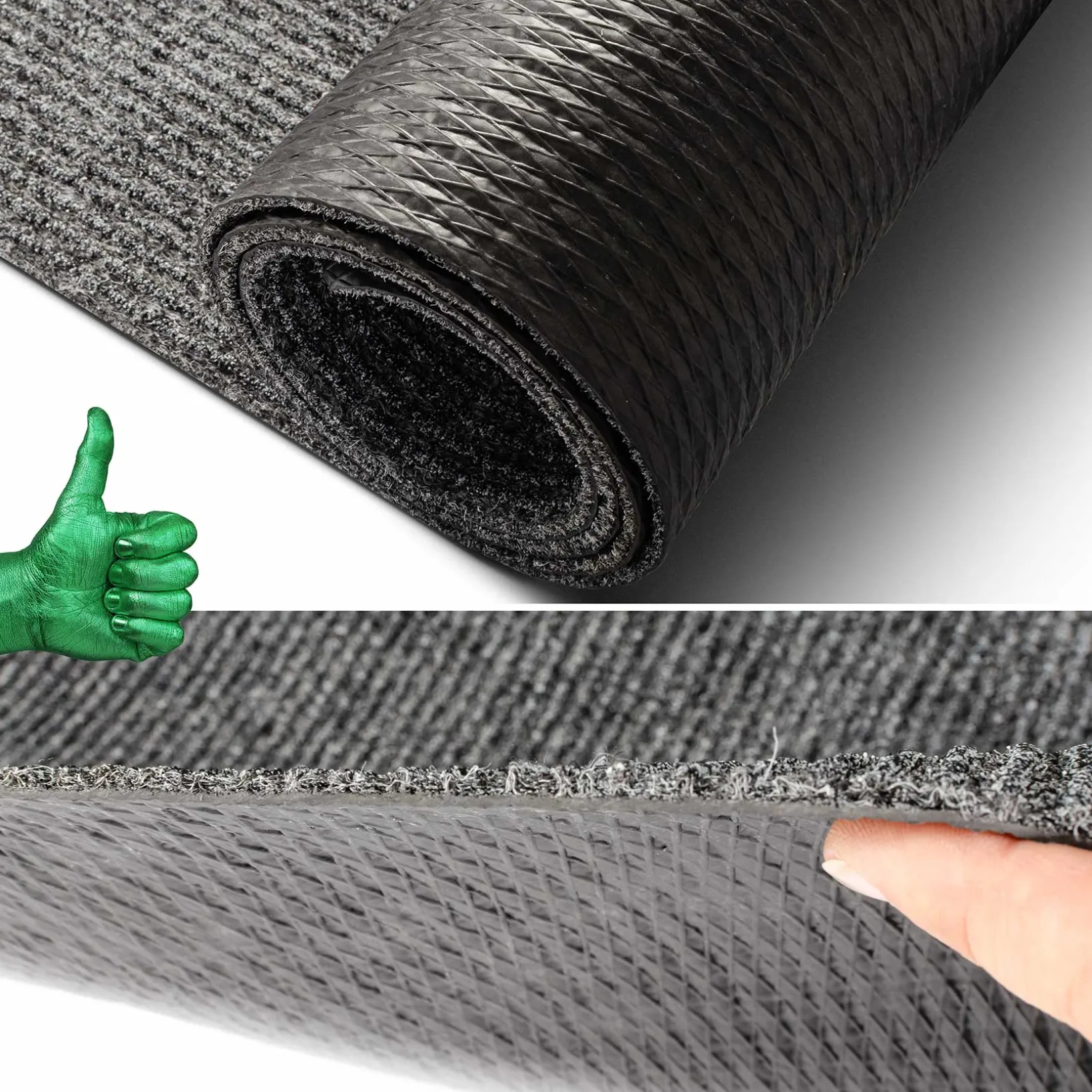 Teppichläufer Läufer Flur Sauberlaufmatte Läufer rutschfest STRIBET Breite 100cm Grau