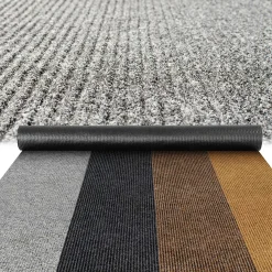 Teppichläufer Läufer Flur Sauberlaufmatte Läufer rutschfest STRIBET Breite 100cm Grau