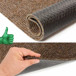 Teppichläufer Läufer Flur Sauberlaufmatte Läufer rutschfest STRIBET Breite 100cm Dunkelbraun