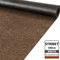Teppichläufer Läufer Flur Sauberlaufmatte Läufer rutschfest STRIBET Breite 100cm Dunkelbraun