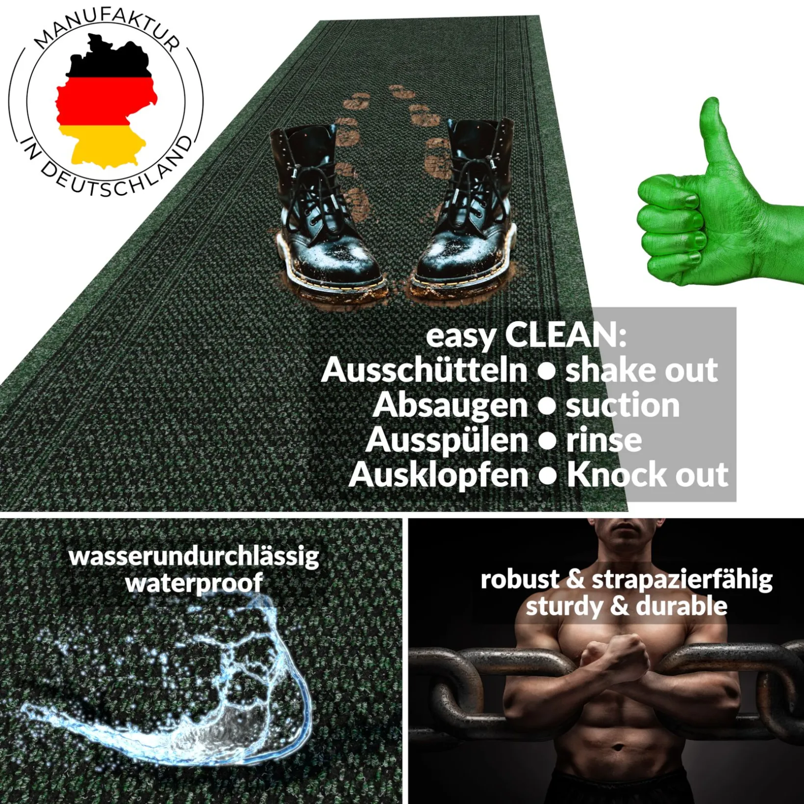 Teppichläufer Sauberlaufmatte Schmutzfangmatte Läufer Flur Meterware Aztek Breite 80cm