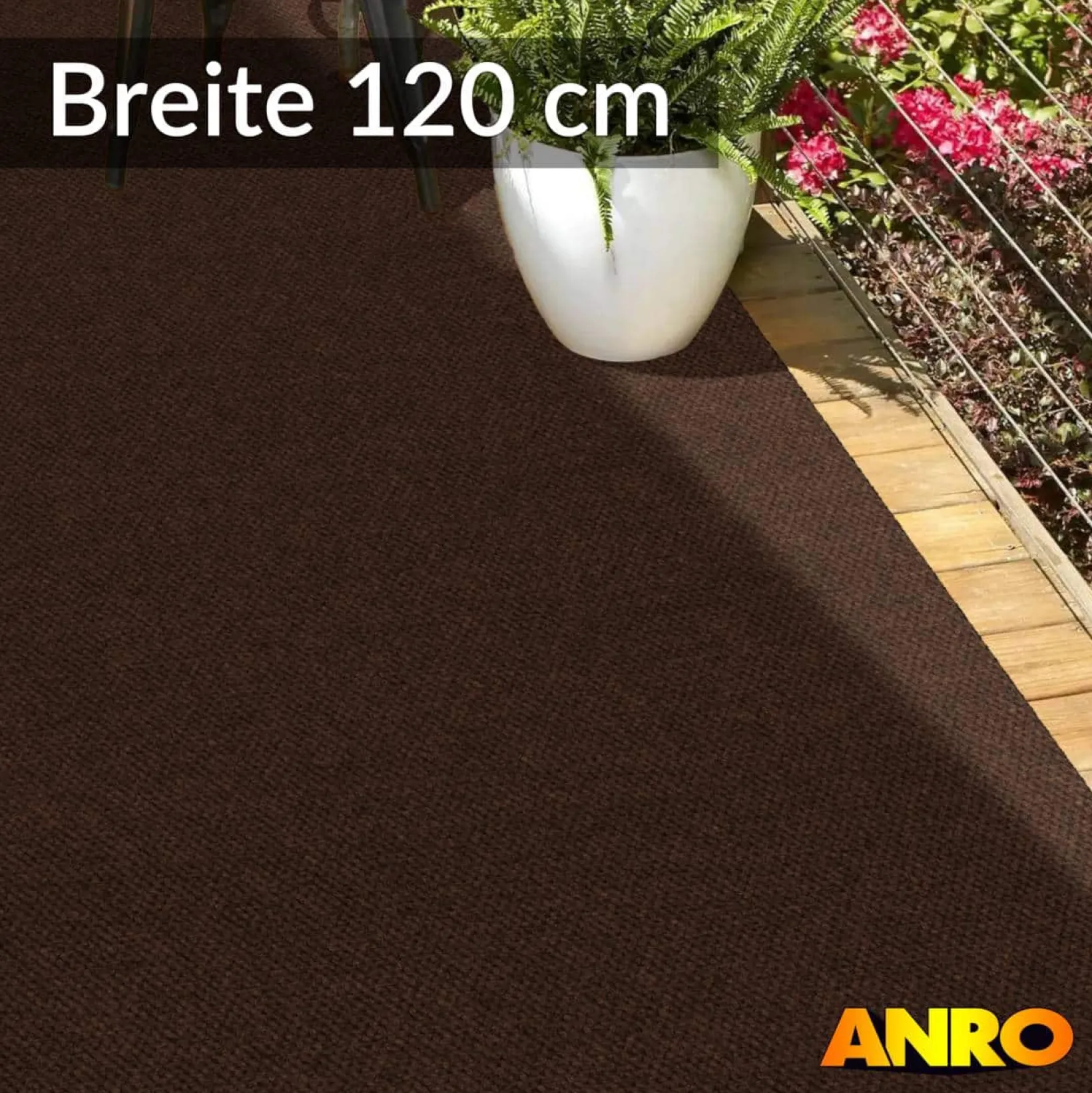 Teppichläufer Schmutzfangmatte Flur Läufer Schmutzfangläufer Teppichboden robust rutschfest Sauberlaufmatte Meterware 120 cm Braun