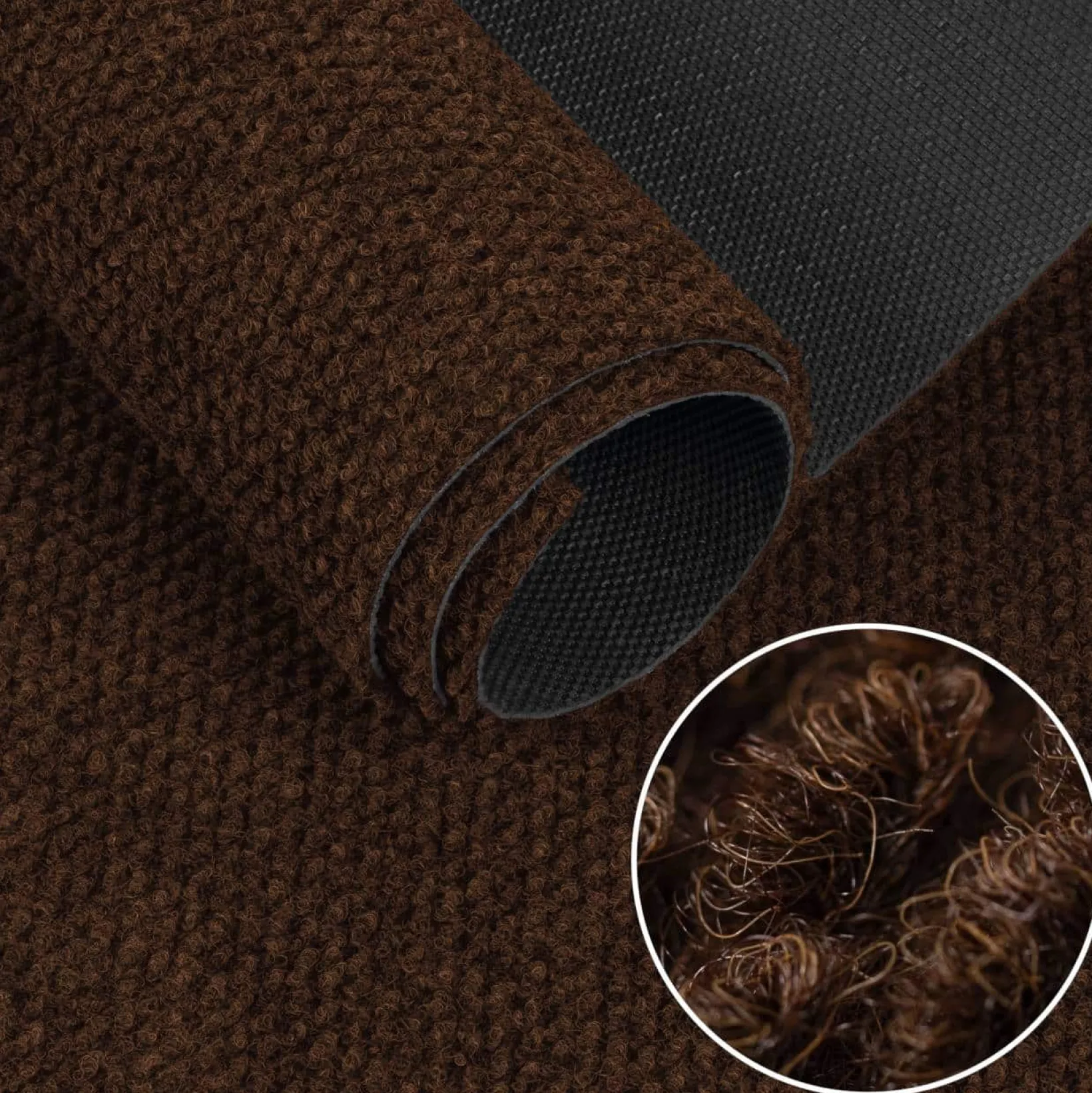 Teppichläufer Schmutzfangmatte Flur Läufer Schmutzfangläufer Teppichboden robust rutschfest Sauberlaufmatte Meterware 120 cm Braun