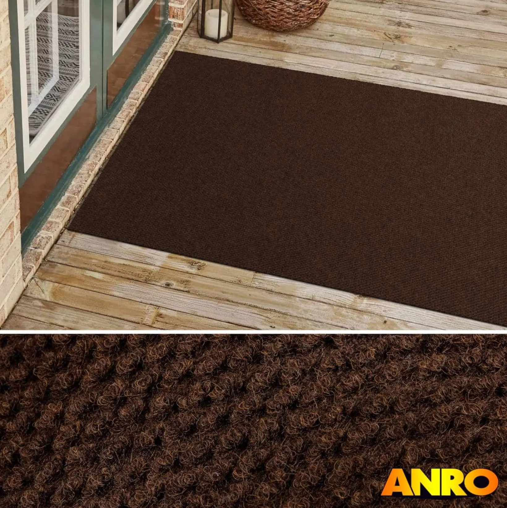 Teppichläufer Schmutzfangmatte Flur Läufer Schmutzfangläufer Teppichboden robust rutschfest Sauberlaufmatte Meterware 120 cm Braun